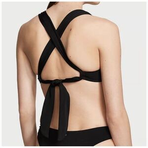 VICTORIA'S SECRET NWT Sz 32DDD Black Swim Twist Balconette Bikini Top